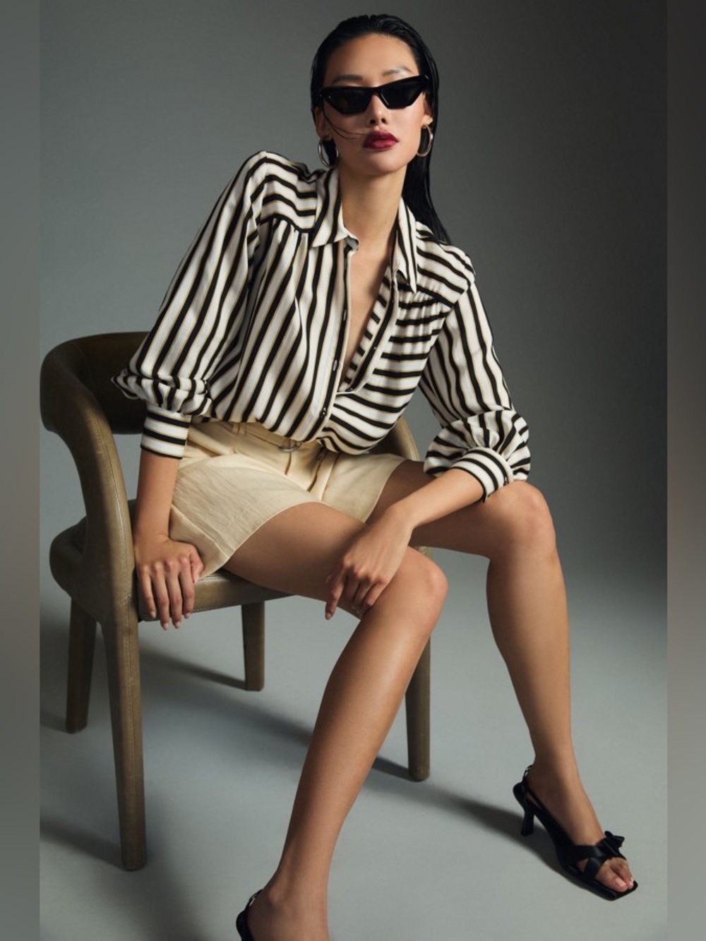 ANTHROPOLOGIE | Maeve Striped Button-Up Shirt
